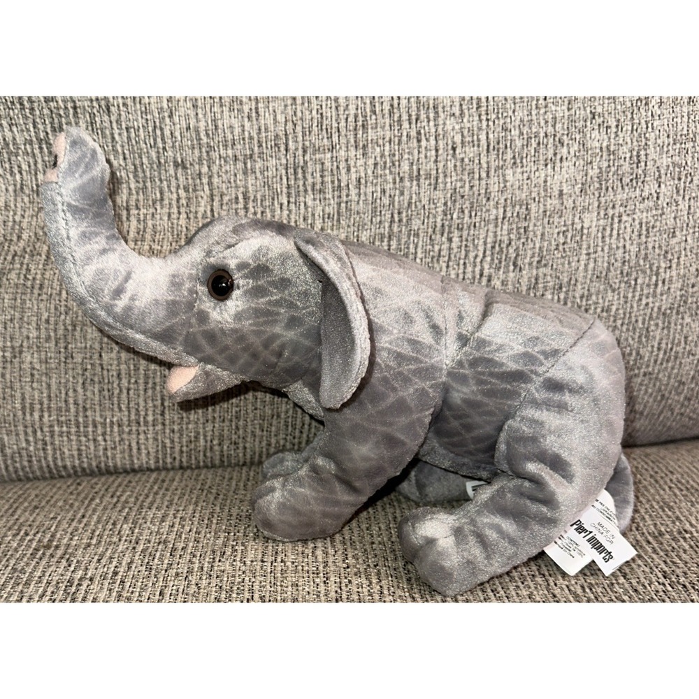 Elephant Plush Beanbag Gray 4" Tall Pier 1 Imports